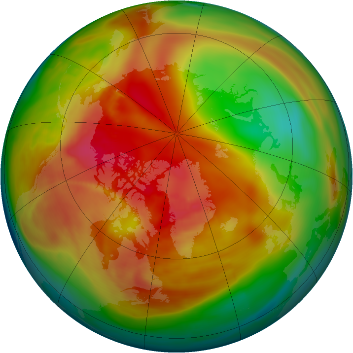 Arctic ozone map for 28 February 2007